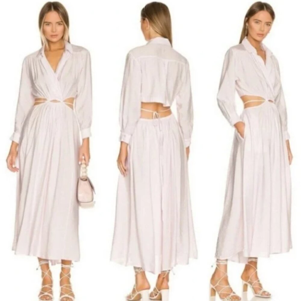 NWT Young Fabulous & Broke YFB Derby in Violet Purple V-neck Cutout Maxi Dress S